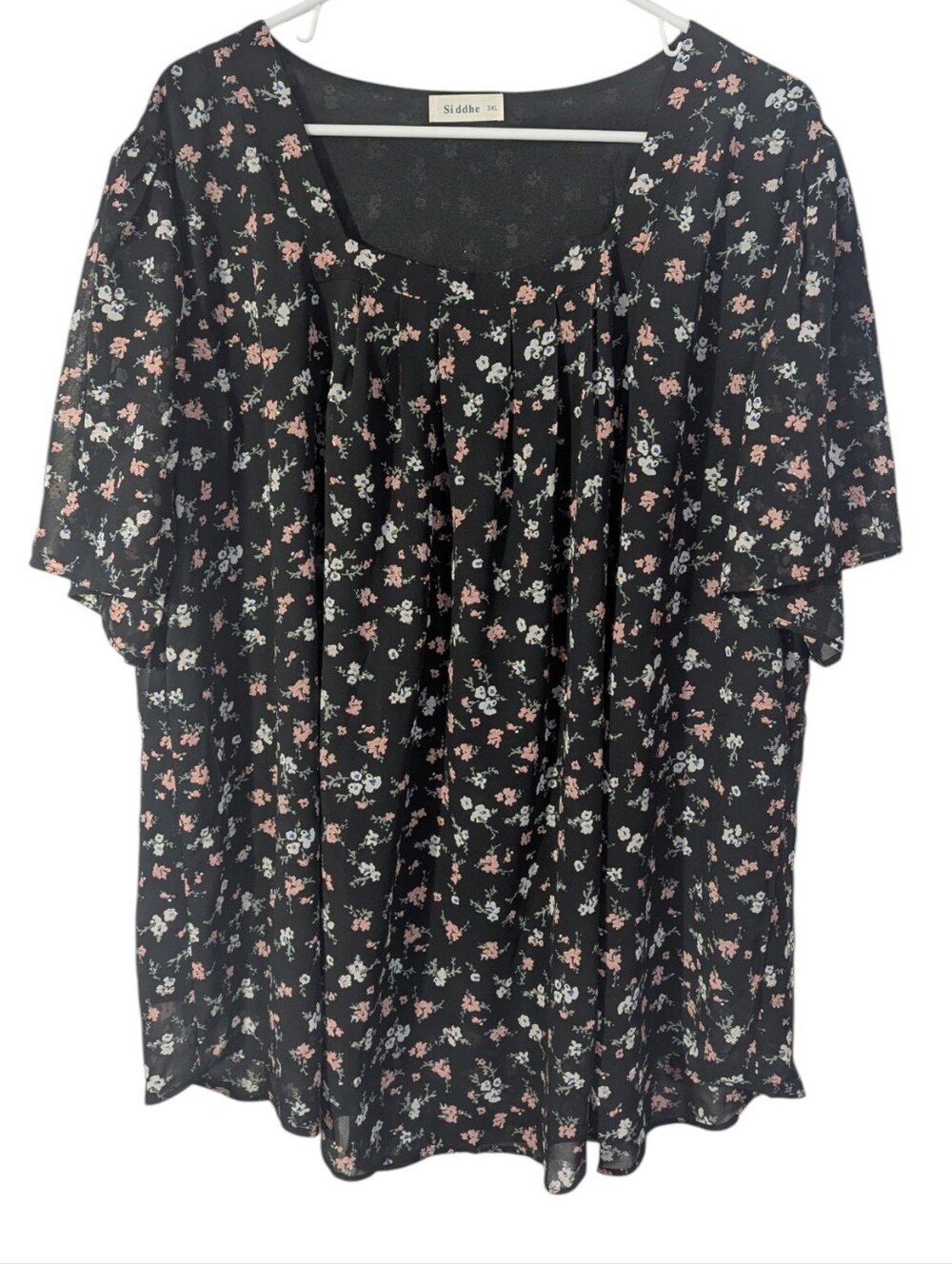 Plus Size Chiffon Short Sleeve Top - Picture 2 of 6
